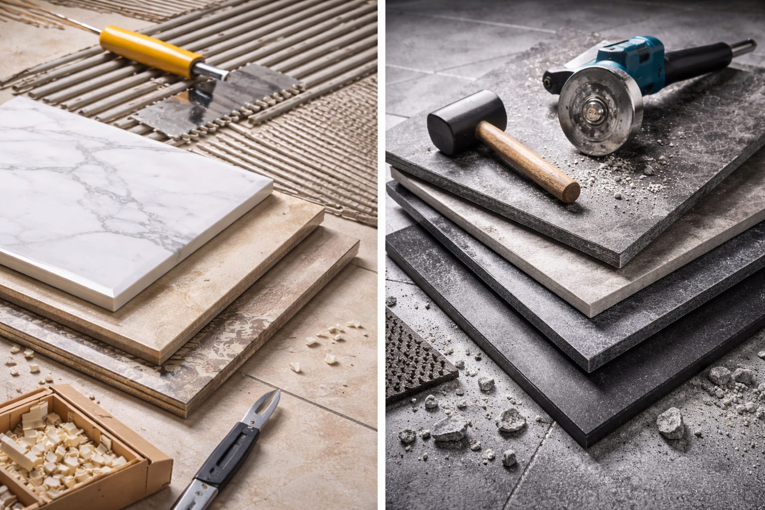 Сравнение керамогранита и керамической плитки по структуре и прочности