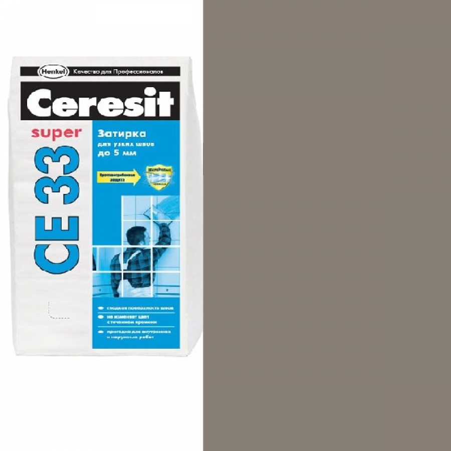 Фуга для заполнения узких швов Ceresit CE 33 антрацит №13 (2кг) - изображение 1