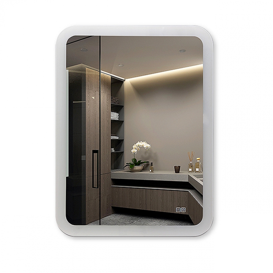 Зеркало Алмаз-Люкс бытовое навесное с подсветкой и подогревом 600х800 ЗП-Н-27 - изображение 1
