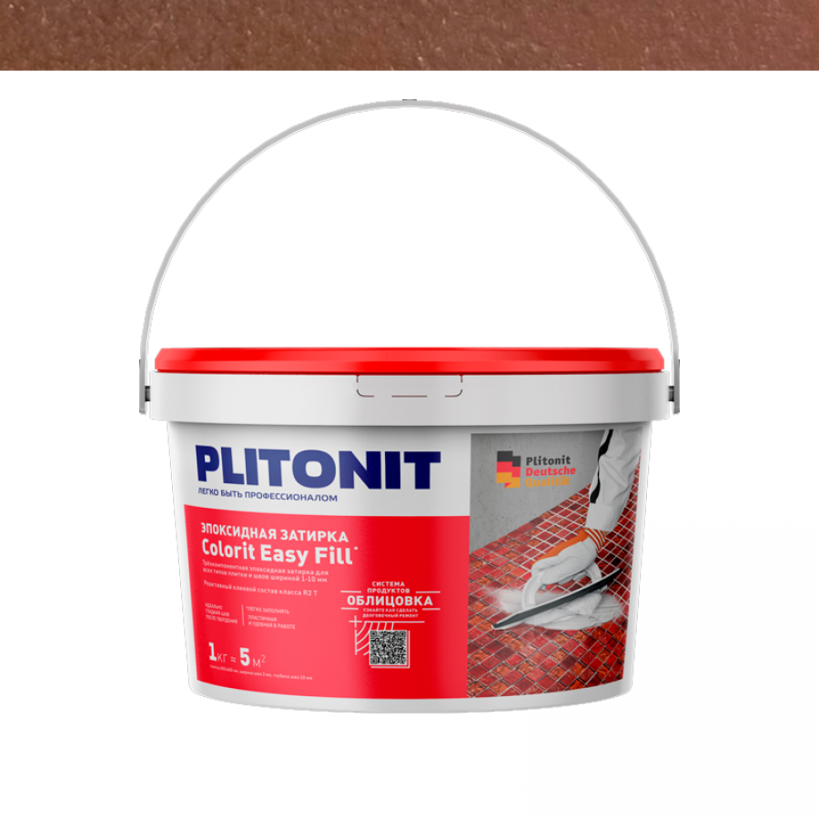 PLITONIT Colorit EasyFill какао - 1 эпоксидная затирка для межплиточных швов и реактивный клей для плитки, 1 кг - изображение 1
