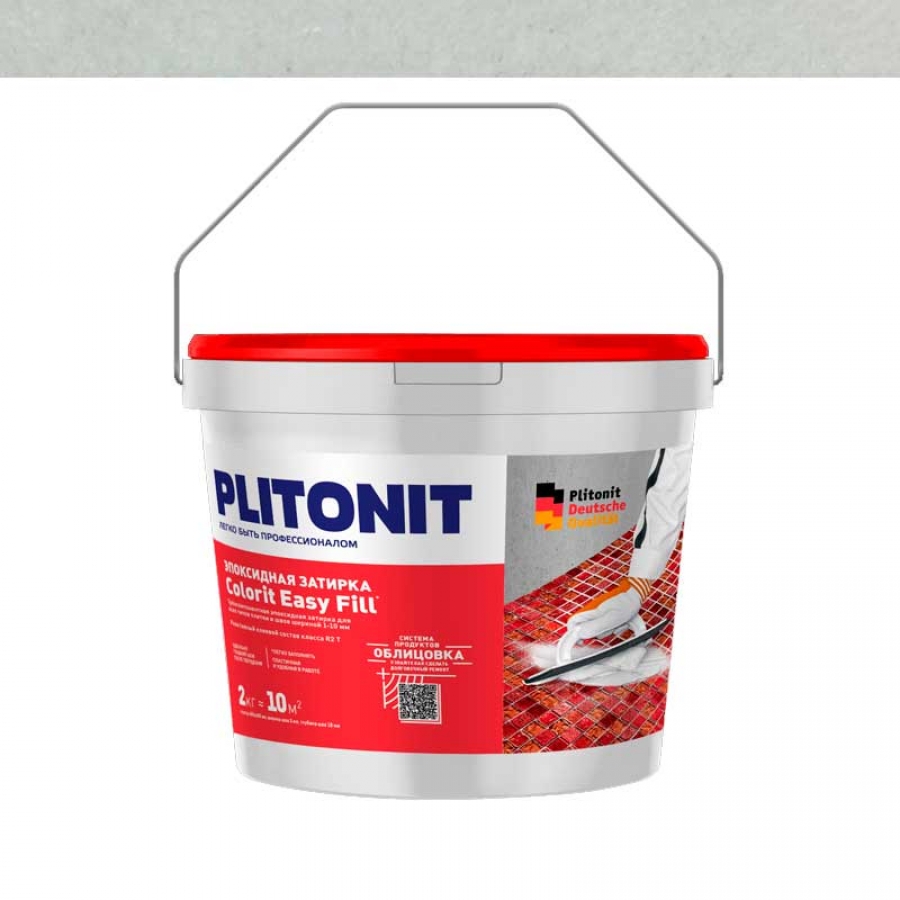 PLITONIT Colorit EasyFill льняной - 2 эпоксидная затирка для межплиточных швов и реактивный клей для плитки, 2 кг - изображение 1