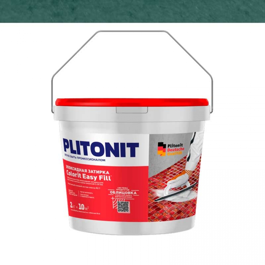 PLITONIT Colorit EasyFill серо-голубой - 2 эпоксидная затирка для межплиточных швов и реактивный клей для плитки, 2 кг - изображение 1