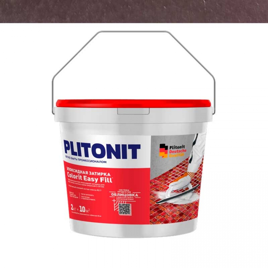 PLITONIT Colorit EasyFill титановый - 2 эпоксидная затирка для межплиточных швов и реактивный клей для плитки, 2 кг - изображение 1