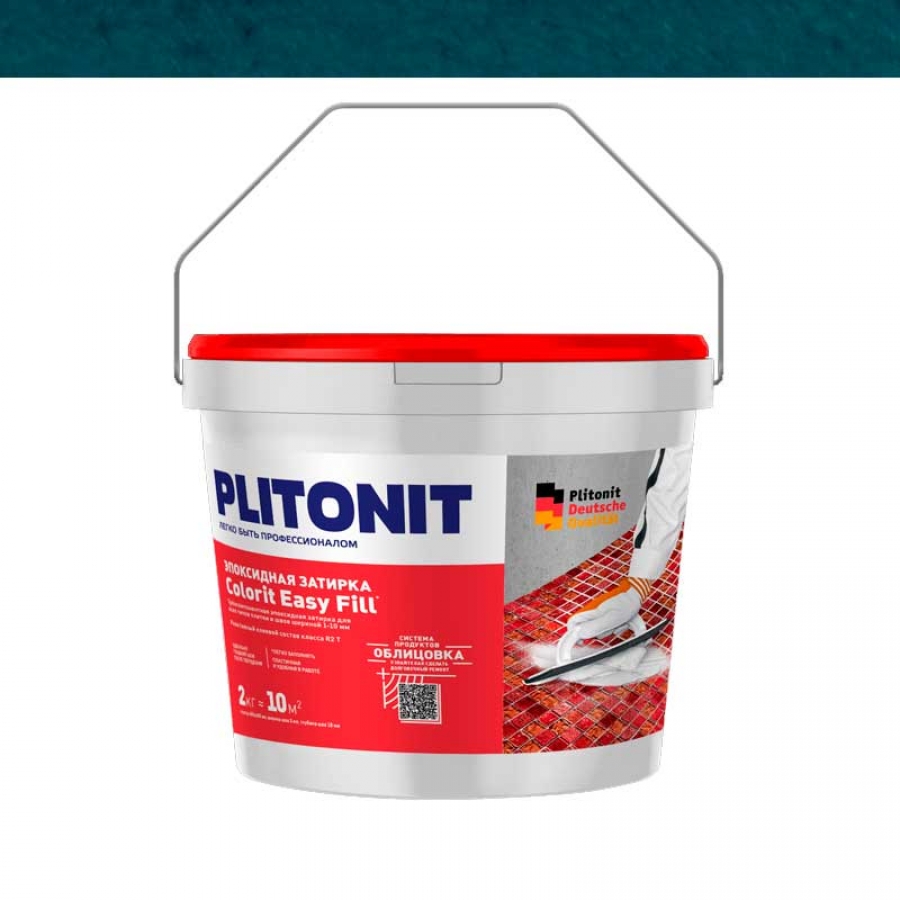 PLITONIT Colorit EasyFill ультрамариновый - 2 эпоксидная затирка для межплиточных швов и реактивный клей для плитки, 2 кг - изображение 1