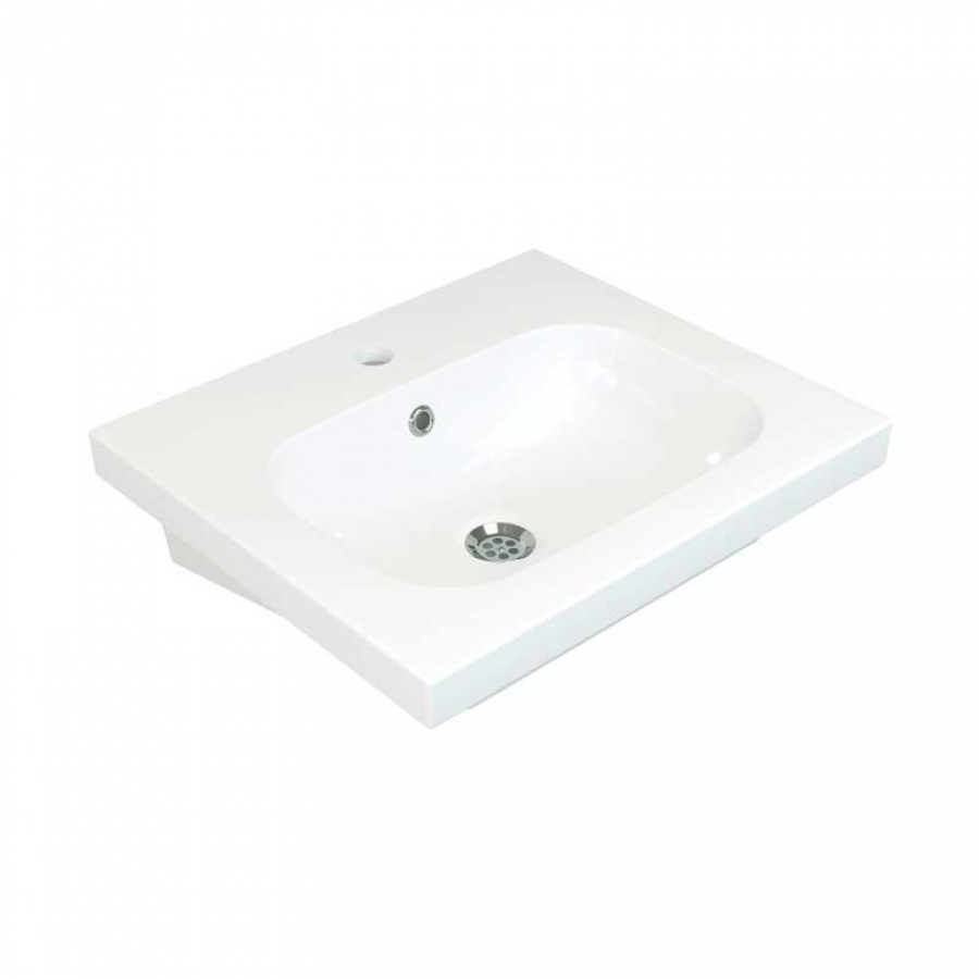 Умывальник Керамин Эридан 50 ФС мебельный с отверстием белый - изображение 1 Умывальник Керамин Эридан 50 ФС мебельный с отверстием белый - изображение 1
