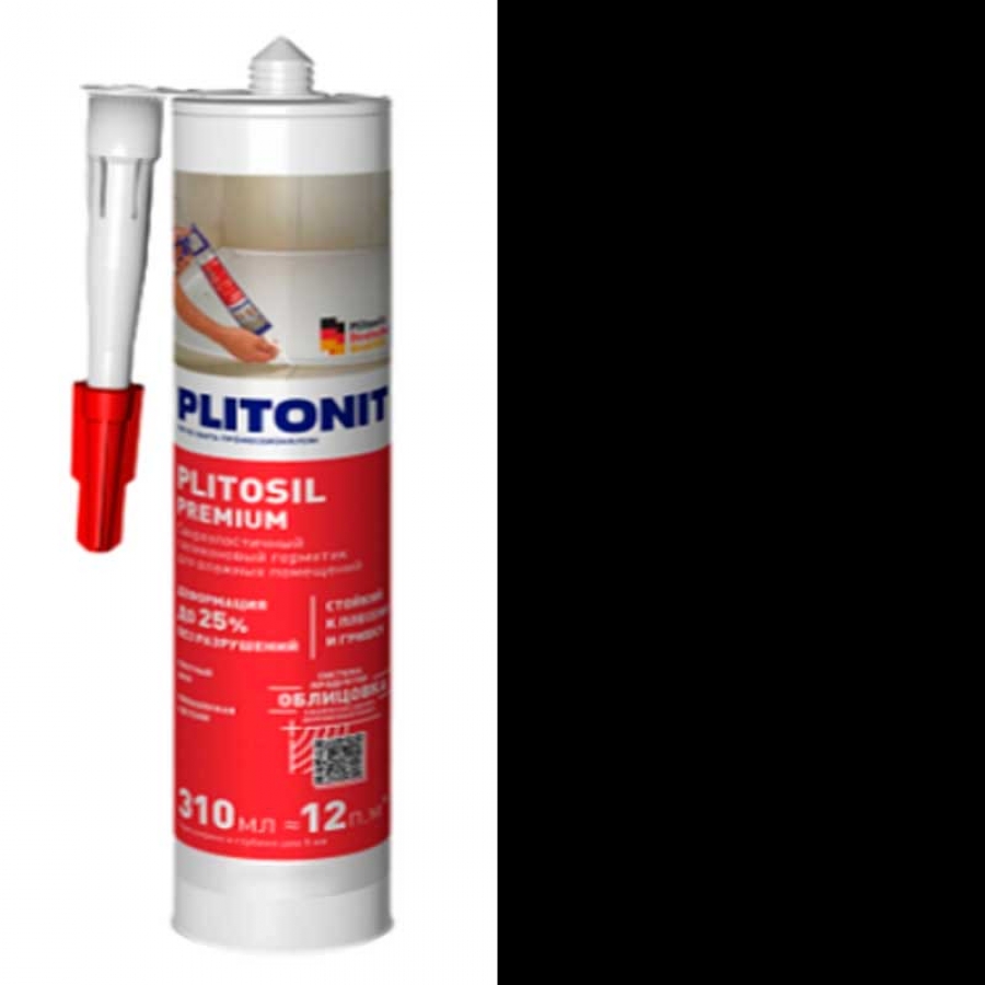 Герметик санит.PLITONIT PLITOSIL Premium (черный) -310мл - изображение 1