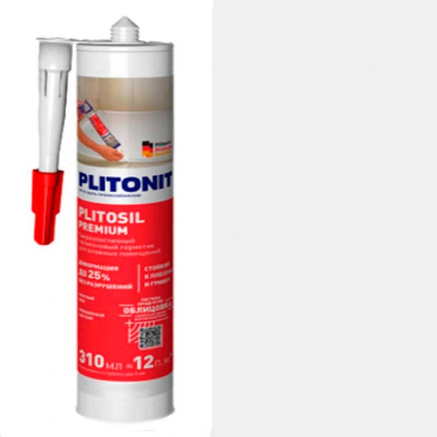 Герметик санит. PLITONIT PLITOSIL Premium (молочно- белый) -310мл - изображение 1