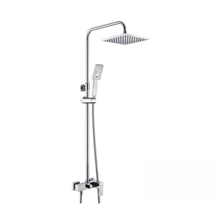 Душевой комплект A17702 со смесителем (смес-ль для душа, душ. насадка 200*200 мм, стойка, лейка 3-функц., шланг) - изображение 1