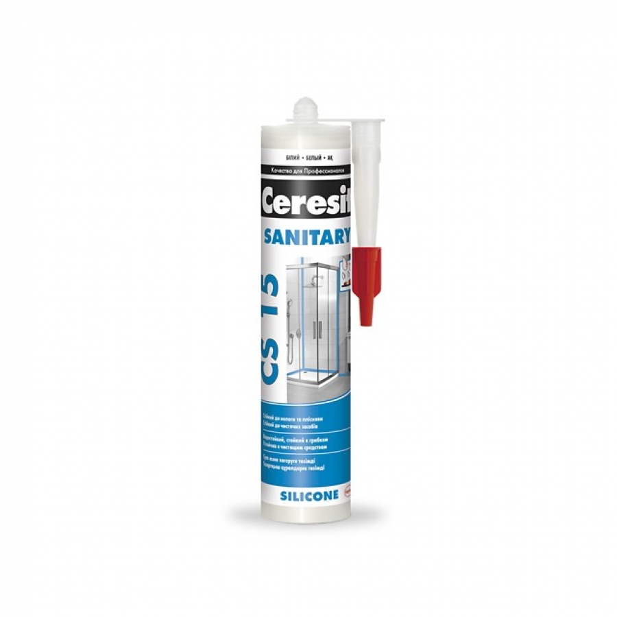 Санитарный силиконовый герметик Ceresit CS 15 прозрачный 280 мл - изображение 1