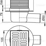 Сливной трап 105*105/50 мм боковой сток (Чехия) - изображение 2
