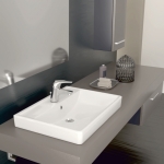 Умывальник Керамин Бергамо 60 ФС мебельный с отверстием белый + крепление - изображение 3