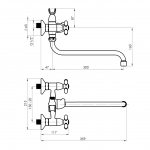 Смеситель для ванны Milano-1(K) (Rubineta, Литва) - изображение 2