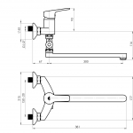 Смеситель для ванны Uno-12/C (Rubineta, Литва) - изображение 2