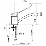 Смеситель для умывальника P-19 Medic (Rubineta, Литва) - изображение 2
