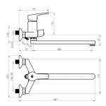 Смеситель для ванны Uno-11/C (Rubineta, Литва) - изображение 2