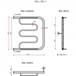 Полотенцесушитель водяной Ростела Фокстрот ДУ-25 люкс 500*500 - изображение 2
