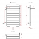 Полотенцесушитель Свирель V+ (бок.подв.левый,1рез) 500x800/10 с полкой - изображение 2