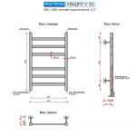 Полотенцесушитель водяной Ростела Квадро V 30 400х600 / 6 - изображение 2