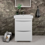 Умывальник Керамин Бергамо 60 ФС мебельный с отверстием белый + крепление - изображение 2