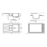 Мойка GRANFEST мрамор GF-S-940 KL серый, 94х49,5 см с сифоном - изображение 2