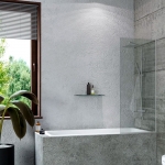 Шторка для ванны BENETTO 1400х500, прозрачное стекло, профиль хром полированный, BEN-403_SL_C 500 - изображение 3