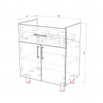 Тумба Alba69_700 (1 ящик 2 двери), арт.02.69.700 - изображение 2