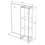 Шкаф MARKO 3 600R 1 дверь навеснойс зеркалом - изображение 3