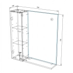 Шкаф KELN 3 700L навесной 1 дверь с зеркалом - изображение 4