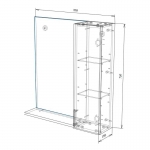 Шкаф KELN 3 700R навесной 1 дверь с зеркалом - изображение 4 Шкаф KELN 3 700R навесной 1 дверь с зеркалом - изображение 4