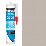 Силикон санитарный CERESIT CS 25 серый (07), 280 мл. - изображение 1