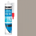 Силикон санитарный CERESIT CS 25 темно-серый (12), 280 мл. - изображение 1