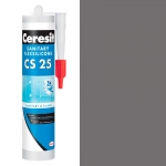 Силикон санитарный CERESIT CS 25 графит (16), 280 мл. - изображение 1