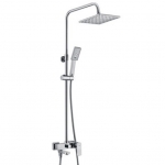 Душевой комплект A17701 со смесителем (смес-ль с кор. изл-ом, душ. насадка 200*200 мм, стойка, лейка 3-функц., шланг) - изображение 1 Душевой комплект A17701 со смесителем (смес-ль с кор. изл-ом, душ. насадка 200*200 мм, стойка, лейка 3-функц., шланг) - изображение 1