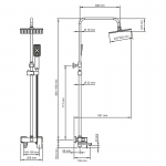 Душевой комплект A17701 со смесителем (смес-ль с кор. изл-ом, душ. насадка 200*200 мм, стойка, лейка 3-функц., шланг) - изображение 2 Душевой комплект A17701 со смесителем (смес-ль с кор. изл-ом, душ. насадка 200*200 мм, стойка, лейка 3-функц., шланг) - изображение 2