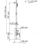 Душевой комплект A16601 со смесителем (смес-ль с кор. изл-ом, душ. насадка Д 222 мм, стойка для душа, лейка 5-функ) - изображение 2 Душевой комплект A16601 со смесителем (смес-ль с кор. изл-ом, душ. насадка Д 222 мм, стойка для душа, лейка 5-функ) - изображение 2