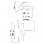 Смеситель Lopau 3201 для ванны с коротким изливом (в компл. шланг и лейка 3-функц) - изображение 2