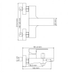 Смеситель Abens 2001 для ванны с коротким изливом (черный Soft-touch) - изображение 2