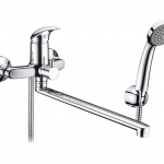 Смеситель Isen 2602L для ванны с длинным изливом (в компл. шланг и лейка 1-функц) - изображение 1 Смеситель Isen 2602L для ванны с длинным изливом (в компл. шланг и лейка 1-функц) - изображение 1