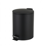 Ведро с педалью 12л с тонкой крышкой черное, арт.90051 - изображение 1