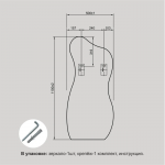 Зеркало 1100*500 фиг.с шлиф.кромкой , арт. А-058 - изображение 3