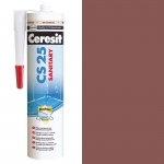Силиконовый герметик сантехнический цветной Ceresit CS 25 какао №52 280мл - изображение 1