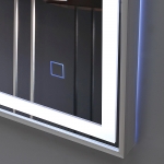 Зеркало Алмаз-Люкс бытовое навесное с подсветкой (алюминий-серебро широкий профиль) 700х700 ЗП-104 - изображение 3
