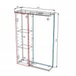 Шкаф MARKO-3/L 550 1дв. с зеркалом - изображение 3