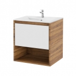 Комплект Умывальник Бергамо Нова 50 белый + Тумба Едда 50 см + Смеситель TANZANIT 5022-815-00	 - изображение 1