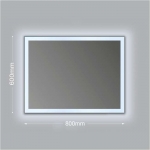 Зеркало бытовое навесное с подсветкой 800x600  ЗП-25 - изображение 7