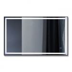 Зеркало Алмаз-Люкс бытовое навесное с подсветкой (чёрный узкий профиль) 1000x600 ЗП-103 - изображение 1