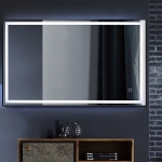 Зеркало Алмаз-Люкс бытовое навесное с подсветкой (чёрный узкий профиль) 1000x600 ЗП-103 - изображение 2
