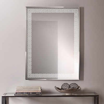 Зеркало 800*600 прямоугольное с фацетом и пескоструйной обработкой Арт. 8с-Д/048 - изображение 2