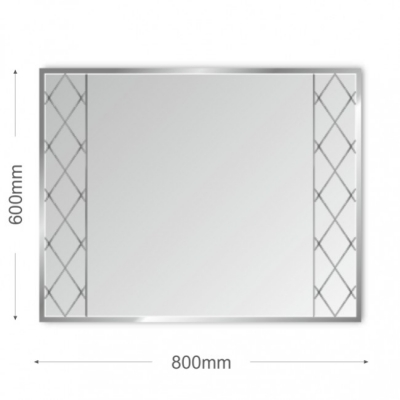 Зеркало 600х800  с фацетом и гравировкой Г-033  - изображение 3