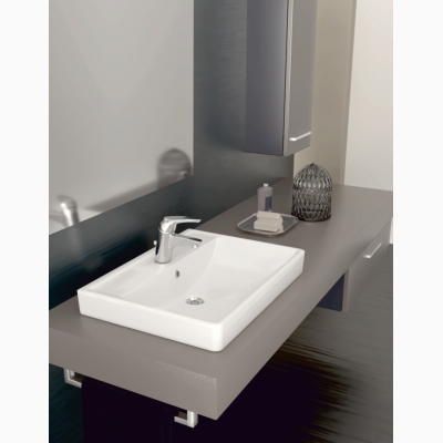 Умывальник Керамин Бергамо 60 ФС мебельный с отверстием белый + крепление - изображение 3